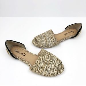 SPLENDID Akron Rattan Peep Toe d’Orsay Flats